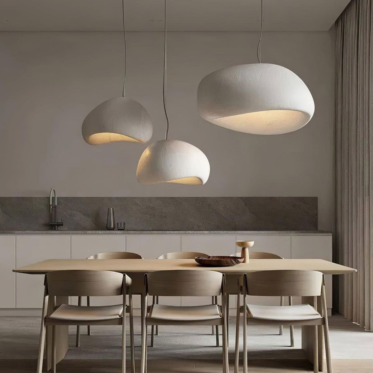 Soft Texture Organic Curved Pendant Light