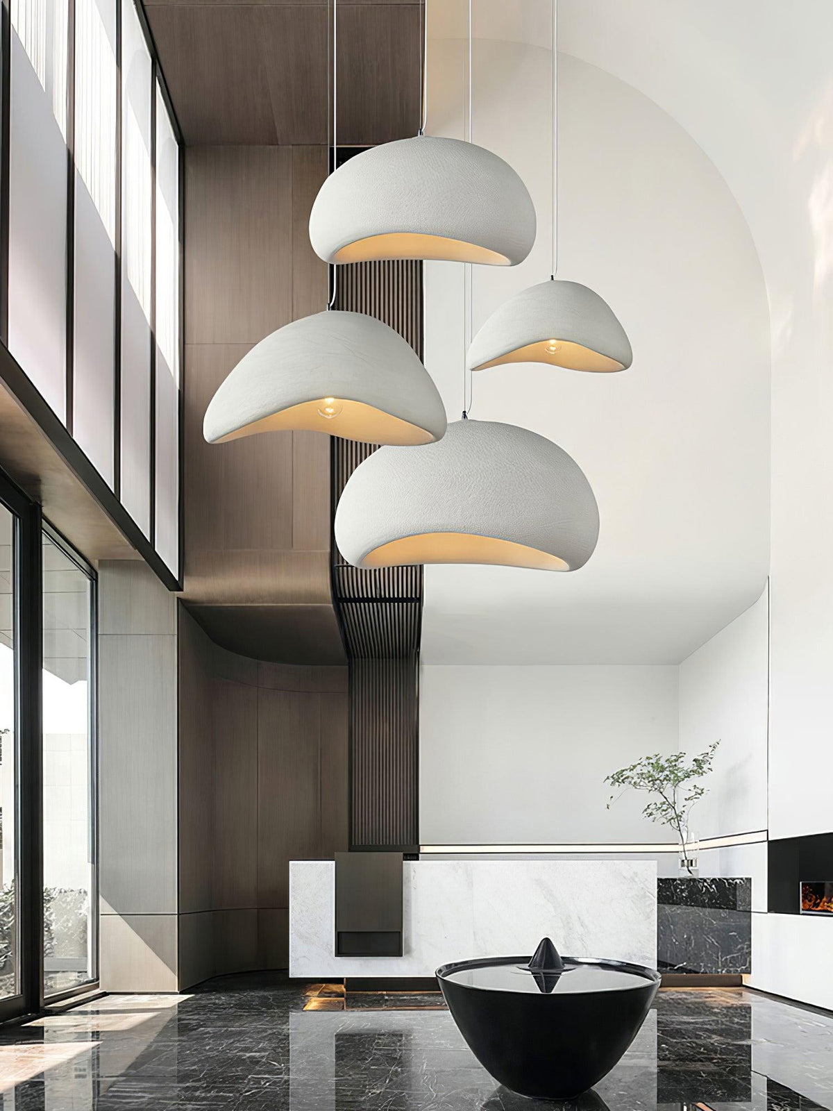 Soft Texture Organic Curved Pendant Light