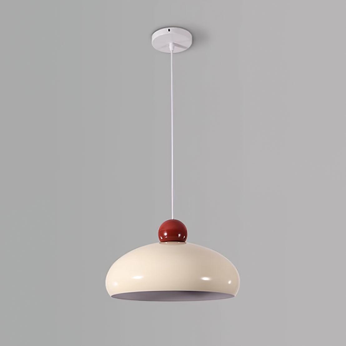 White and Red Elegant Dome Pendant Light