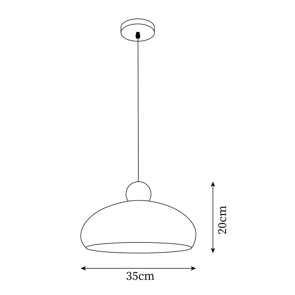 White and Red Elegant Dome Pendant Light