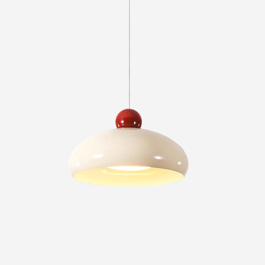 White and Red Elegant Dome Pendant Light