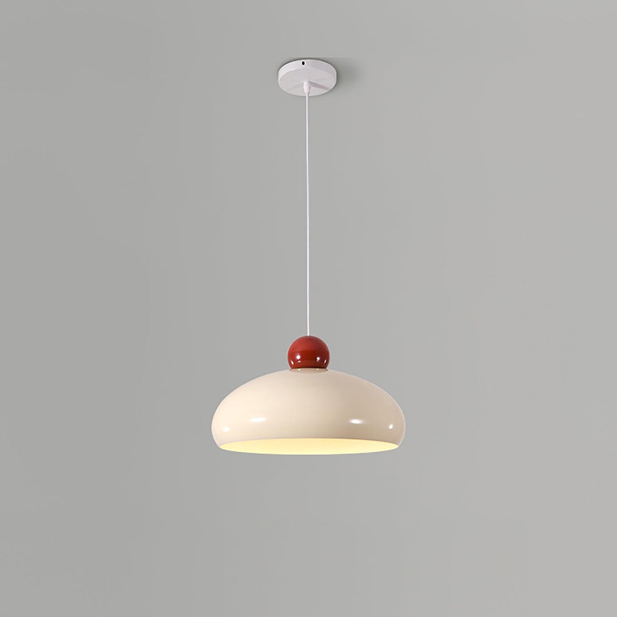 White and Red Elegant Dome Pendant Light