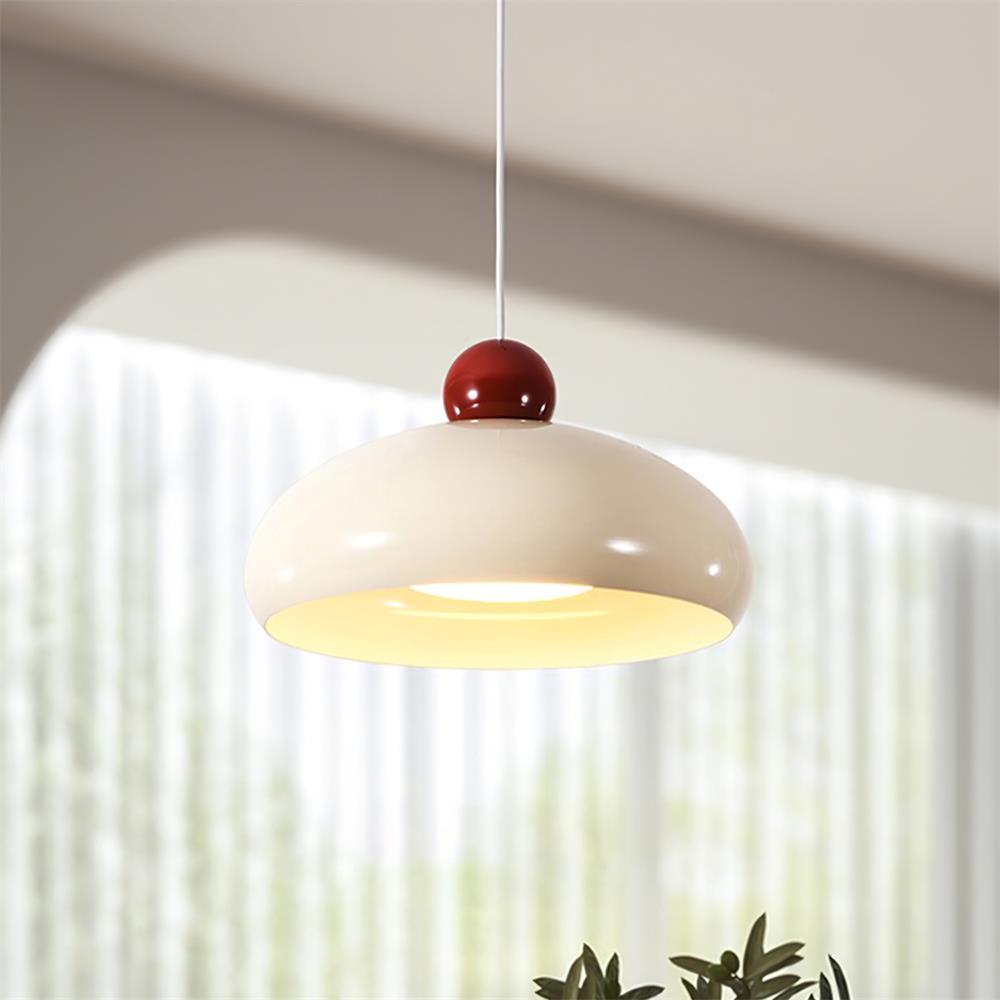White and Red Elegant Dome Pendant Light