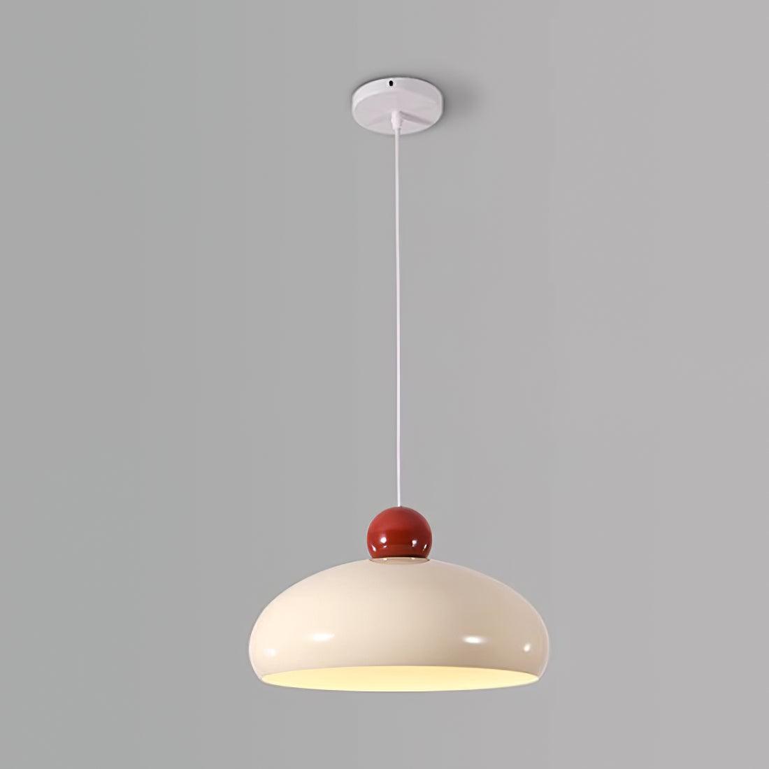 White and Red Elegant Dome Pendant Light