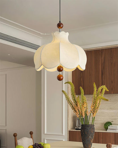 Warm Lighting Pendant Lamp With Walnut Wood Accents