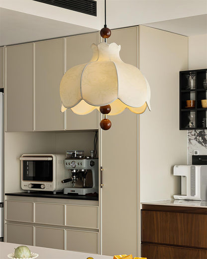 Warm Lighting Pendant Lamp With Walnut Wood Accents