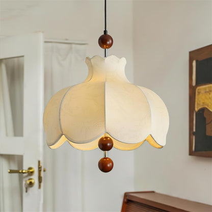 Warm Lighting Pendant Lamp With Walnut Wood Accents