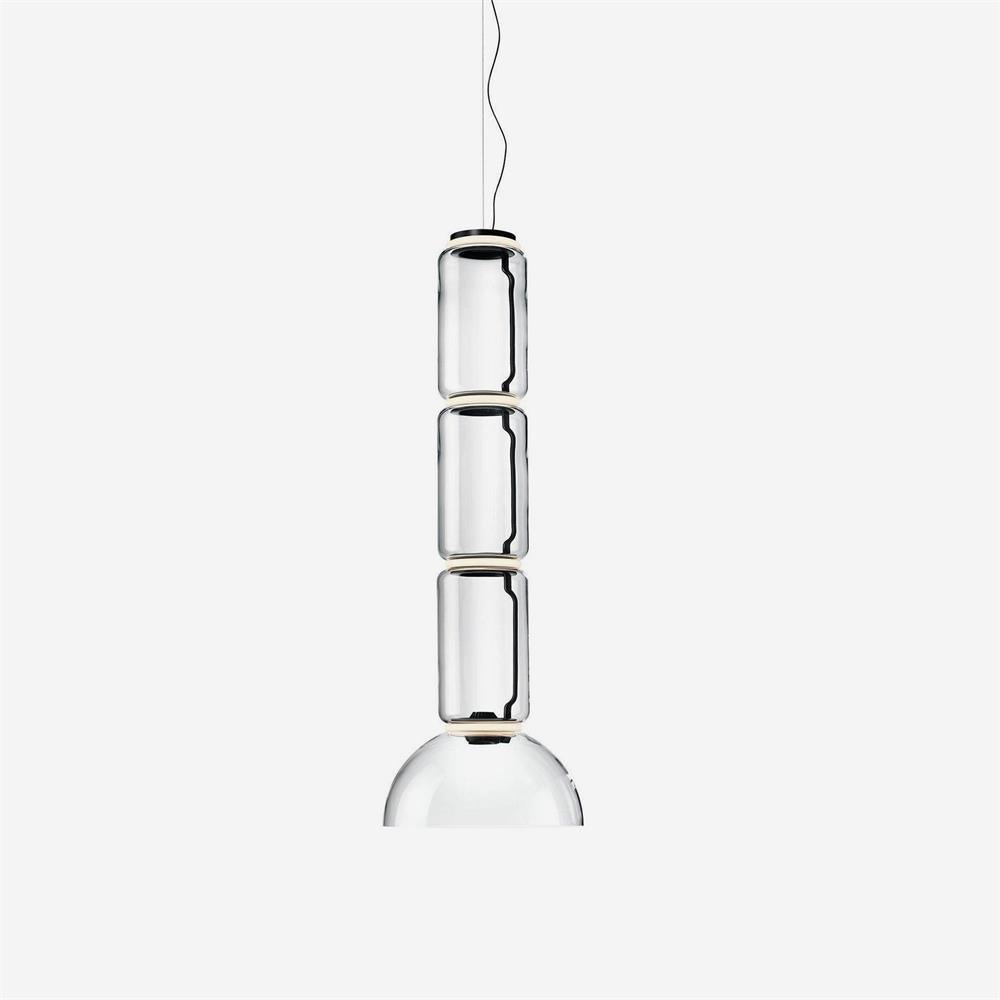 Ambient Glow Layered Glass Cylinder Pendant Light
