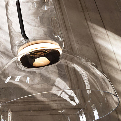 Ambient Glow Layered Glass Cylinder Pendant Light