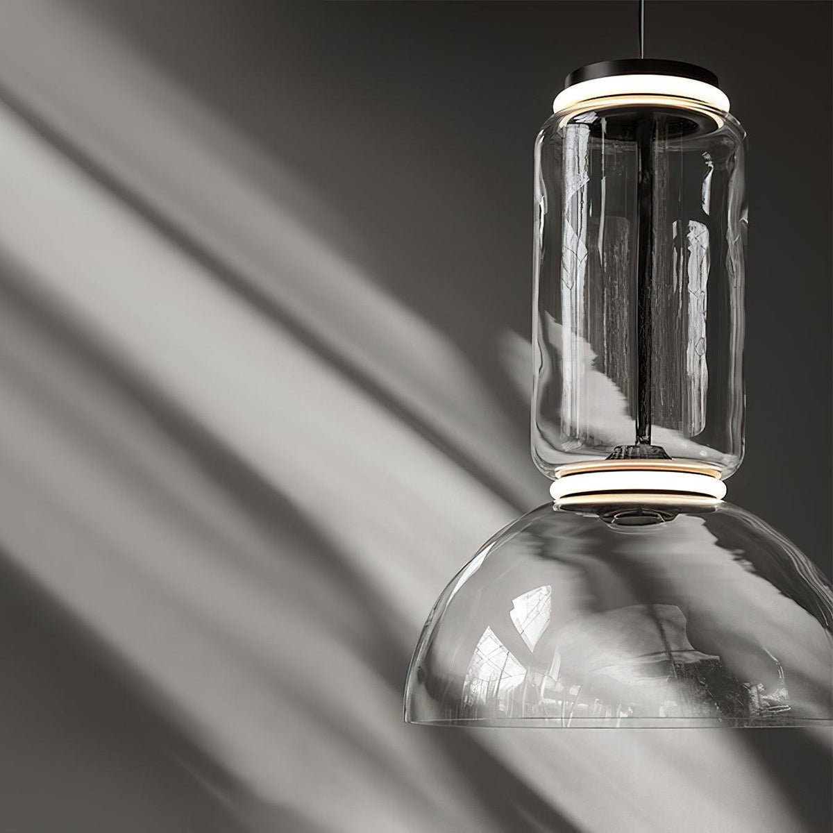 Ambient Glow Layered Glass Cylinder Pendant Light