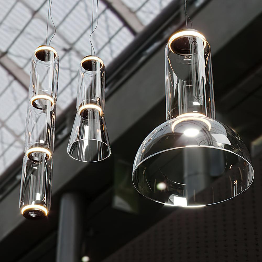 Ambient Glow Layered Glass Cylinder Pendant Light