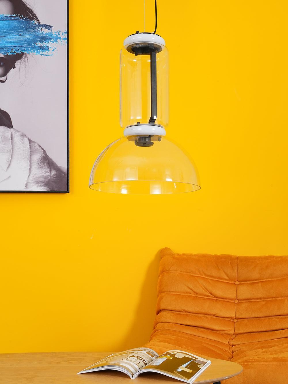 Ambient Glow Layered Glass Cylinder Pendant Light