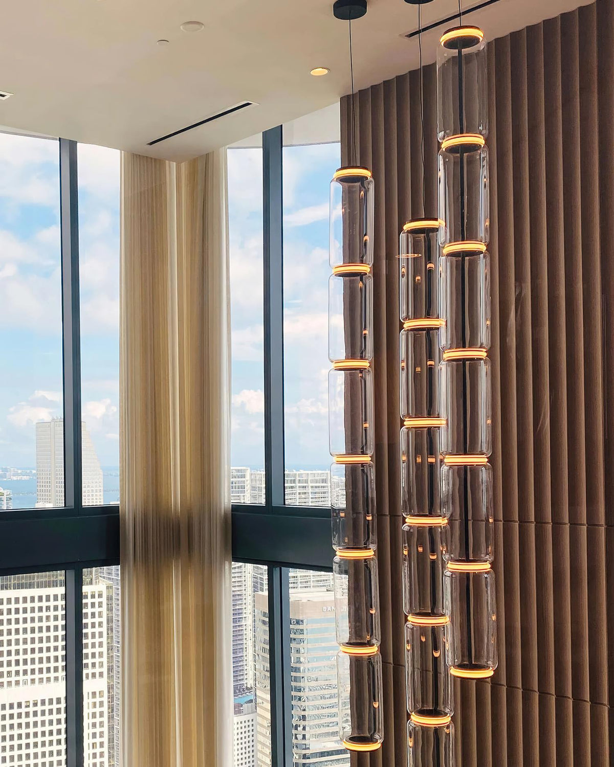 Ambient Glow Layered Glass Cylinder Pendant Light