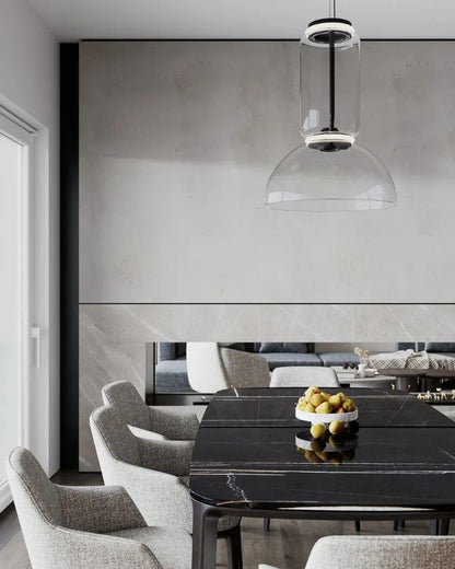 Ambient Glow Layered Glass Cylinder Pendant Light