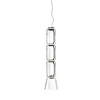 Ambient Glow Layered Glass Cylinder Pendant Light