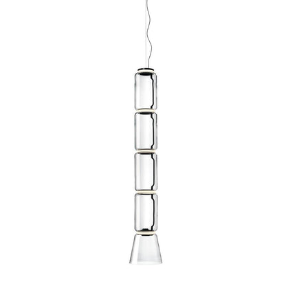 Ambient Glow Layered Glass Cylinder Pendant Light