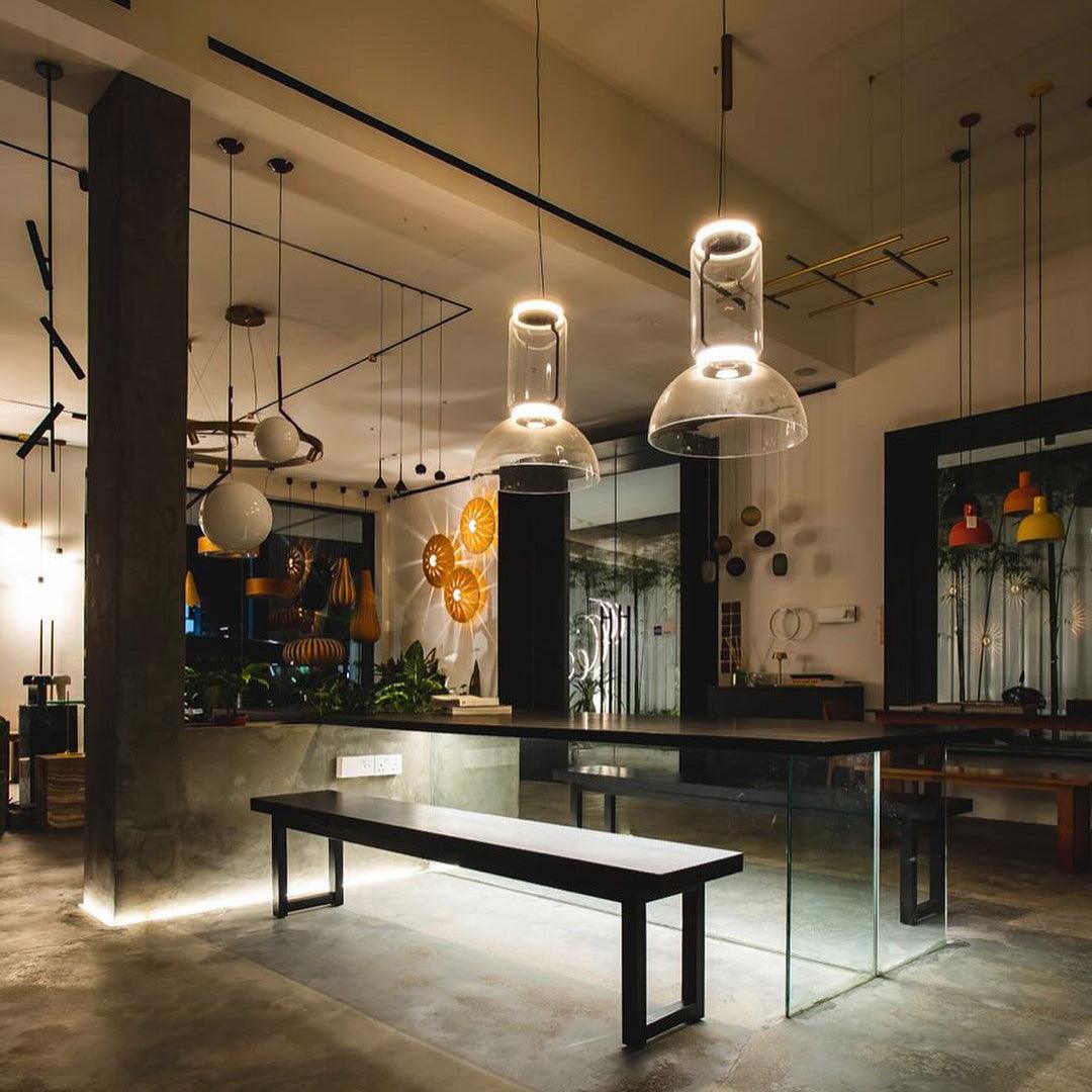 Ambient Glow Layered Glass Cylinder Pendant Light
