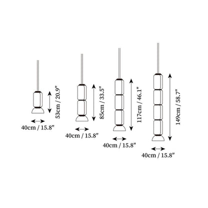 Ambient Glow Layered Glass Cylinder Pendant Light