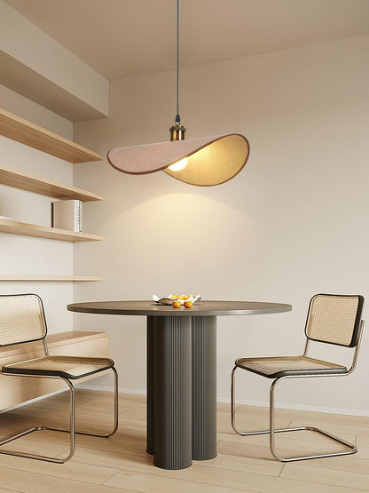 Linen Shade Wood Pendant Light For Warm Glow