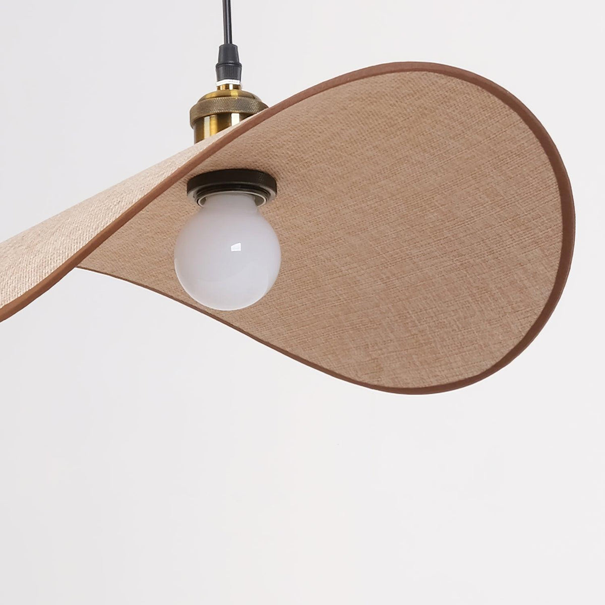 Linen Shade Wood Pendant Light For Warm Glow