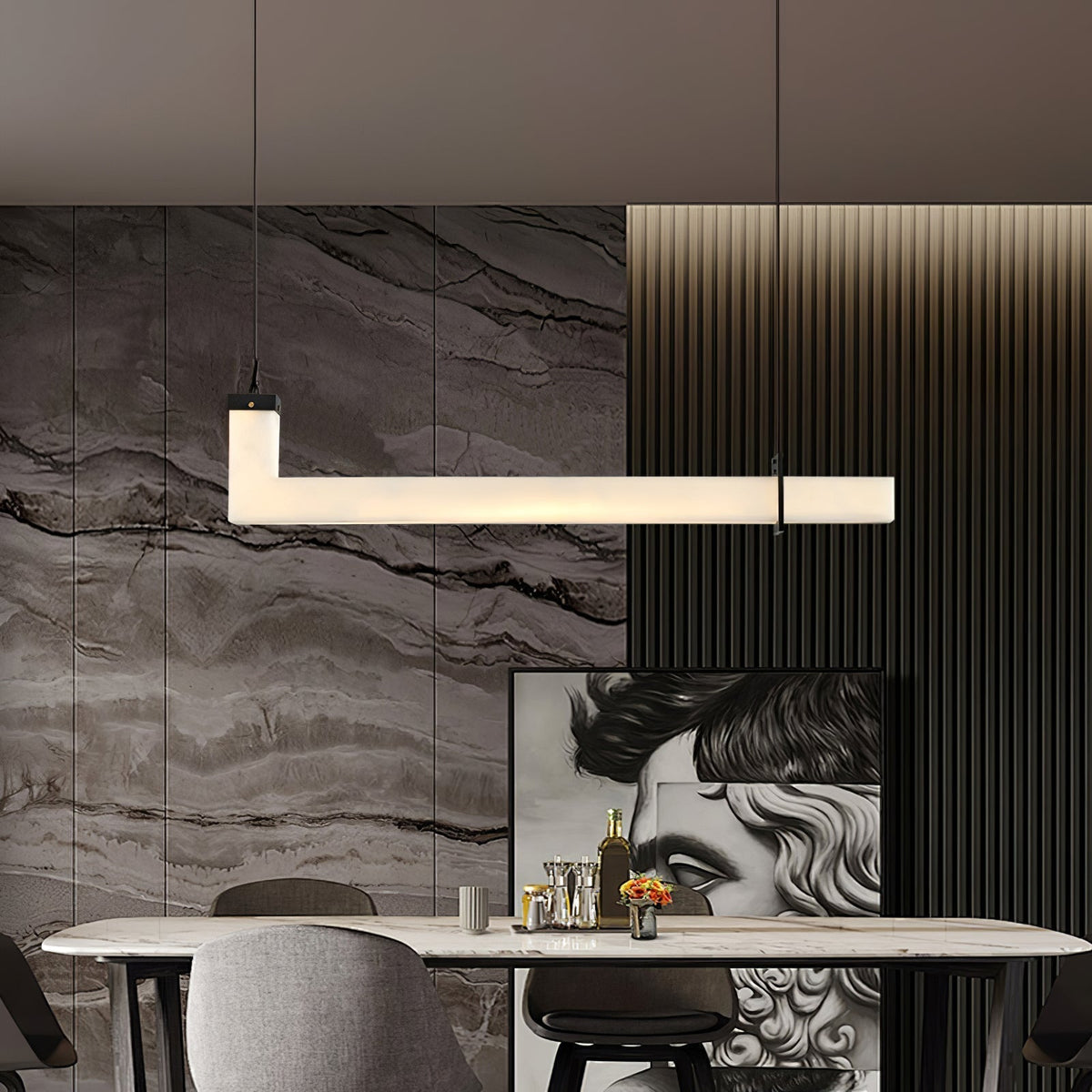 Adjustable Color Temperature Alabaster Pendant Light