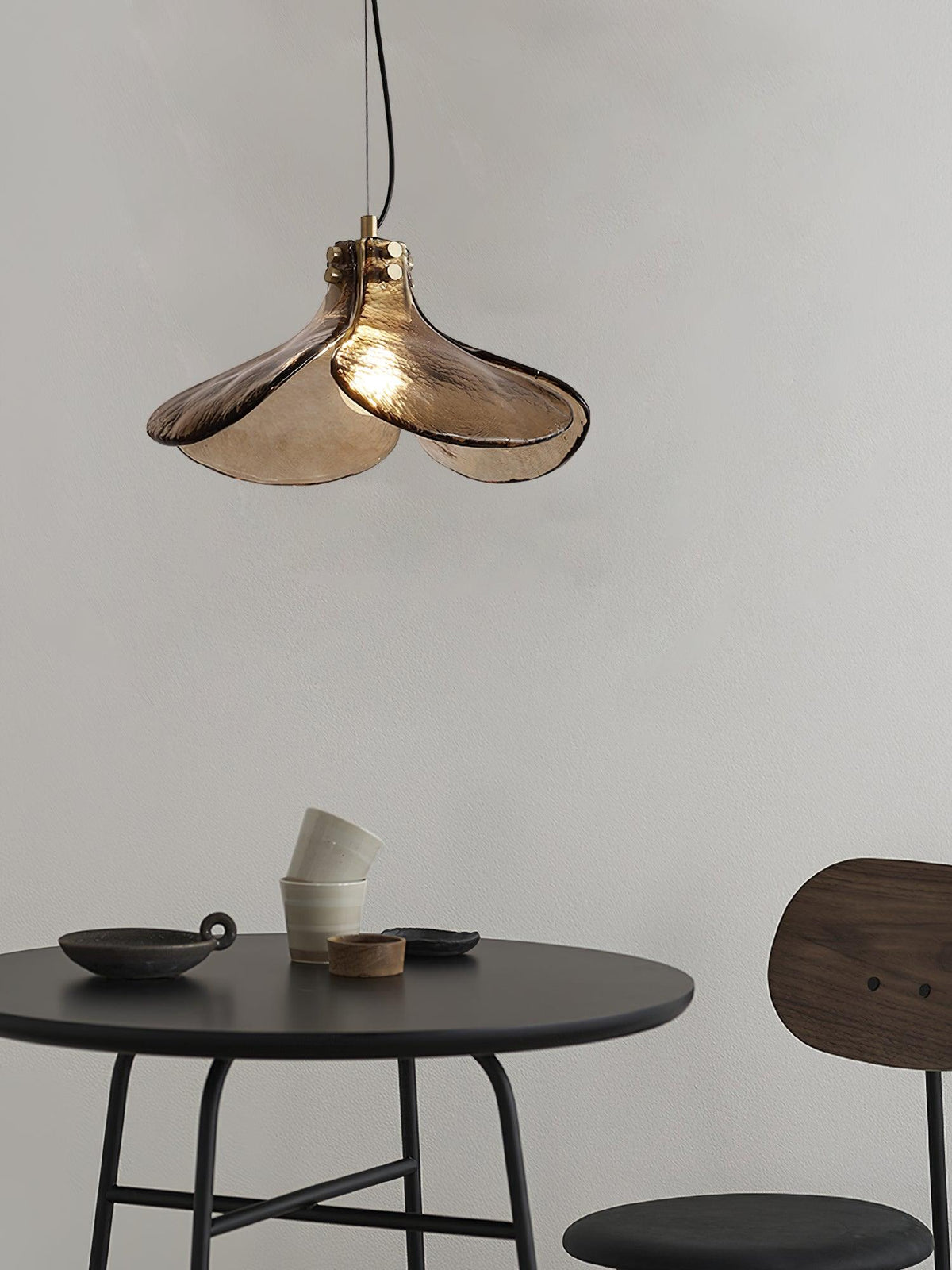 Glass Shade Brass Pendant Light