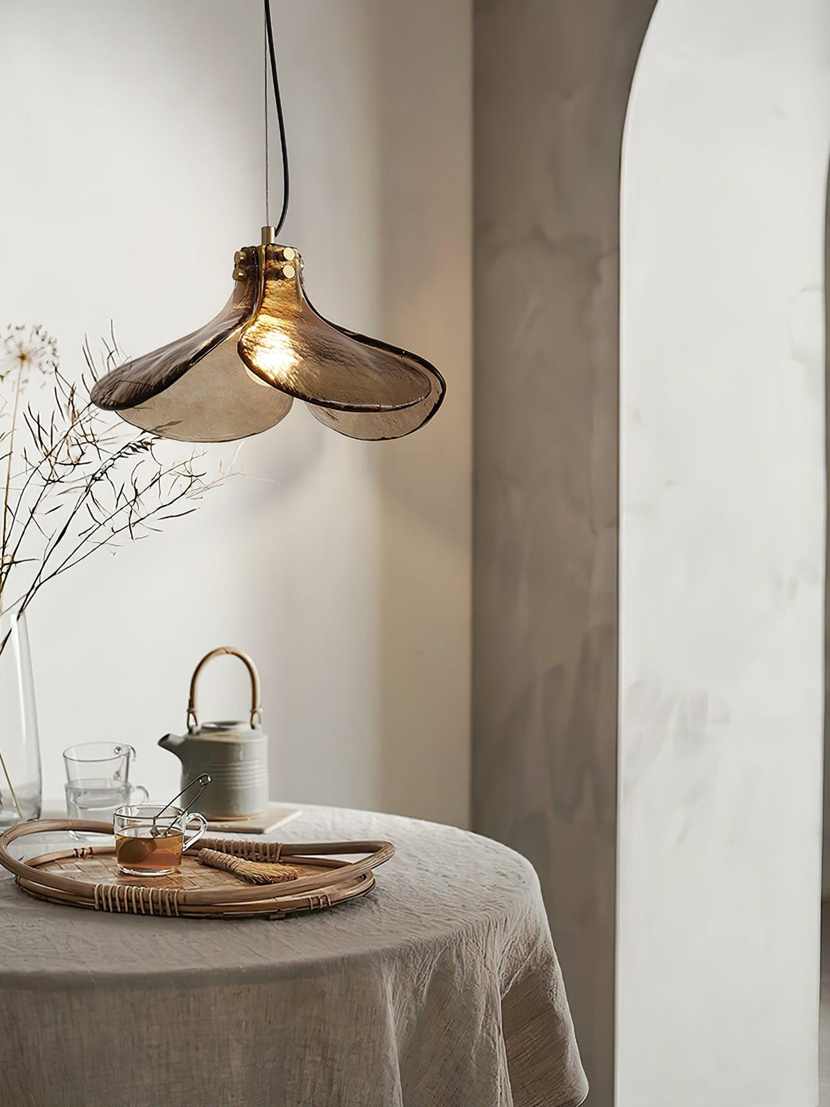 Glass Shade Brass Pendant Light