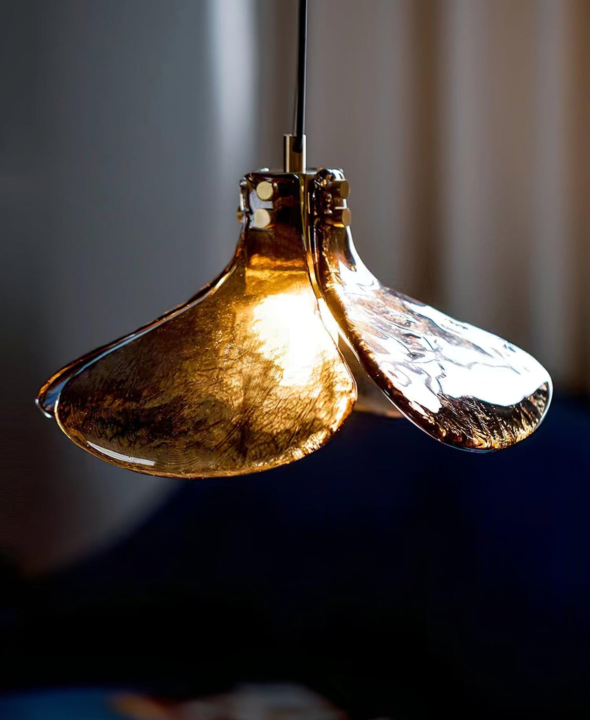 Glass Shade Brass Pendant Light