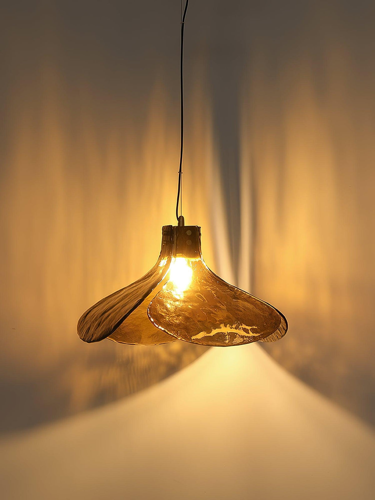 Glass Shade Brass Pendant Light