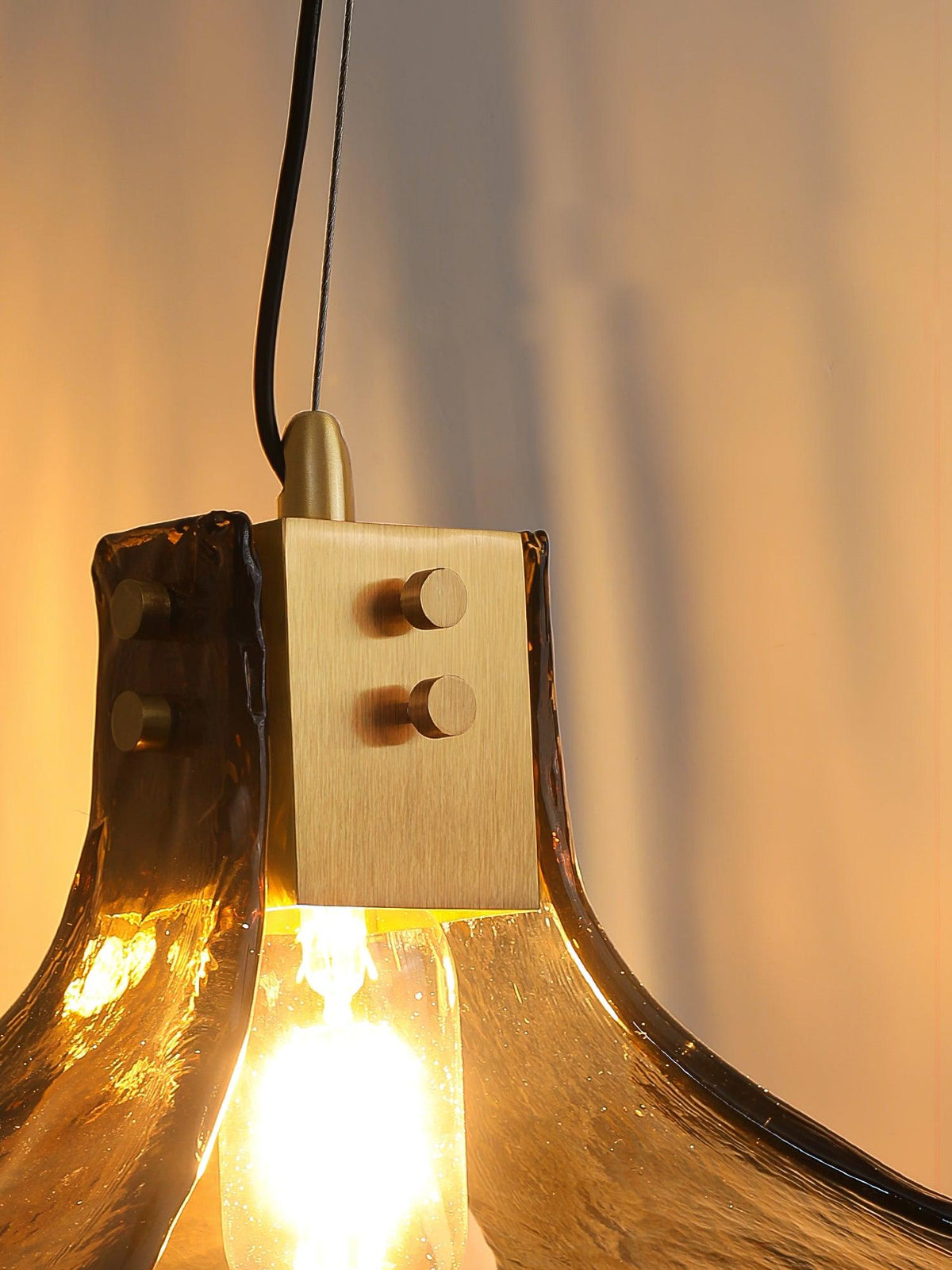 Glass Shade Brass Pendant Light