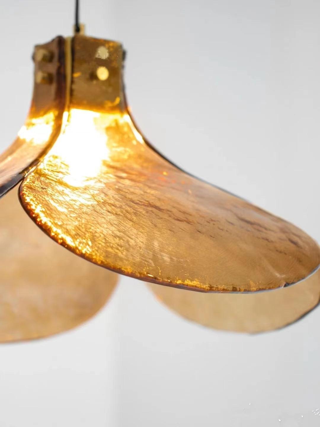 Glass Shade Brass Pendant Light