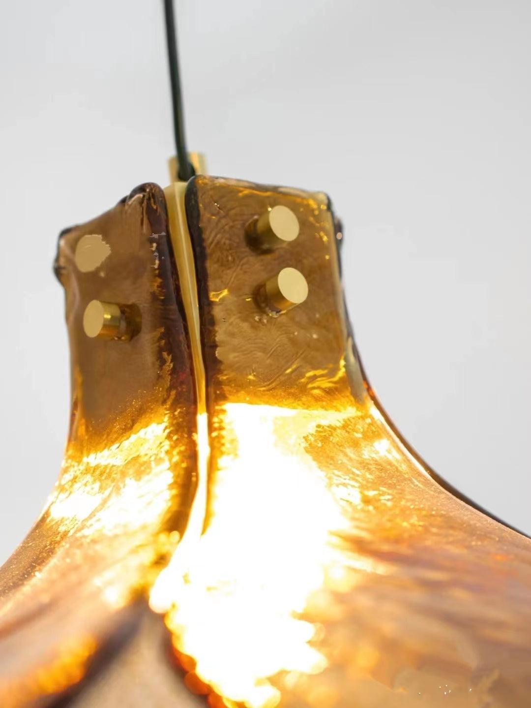 Glass Shade Brass Pendant Light