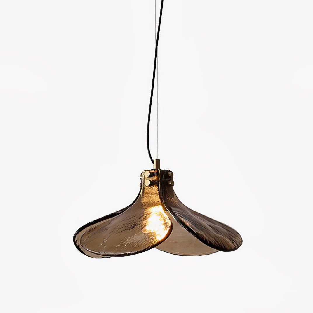 Glass Shade Brass Pendant Light