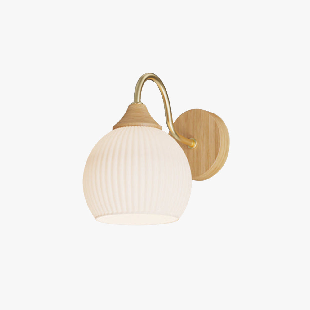 Wood And Glass Nordic Wall Lamp For Balcony And Bedroom