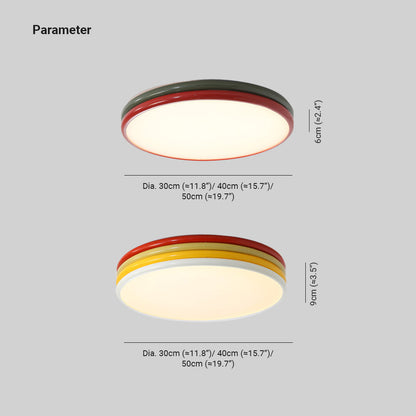 Modern LED Flush Mount Ceiling Light For Living Room And Bedroom in Red