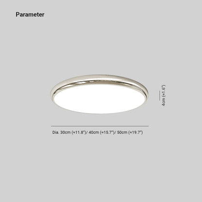 White Metal Bedroom Flush Mount Ceiling Light Retro Elegant Round