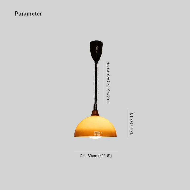 Round Adjustable Warm Wood Pendant Light Glow