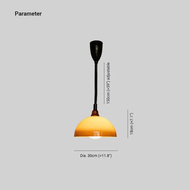 Round Adjustable Warm Wood Pendant Light Glow