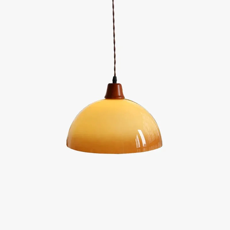 Round Adjustable Warm Wood Pendant Light Glow