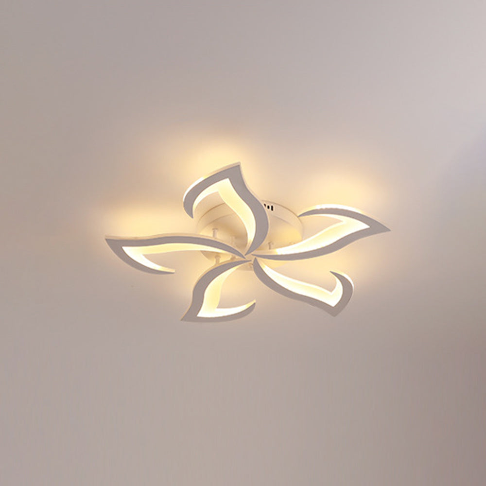 White And Black Flush Mount Elegant Floral Ceiling Light