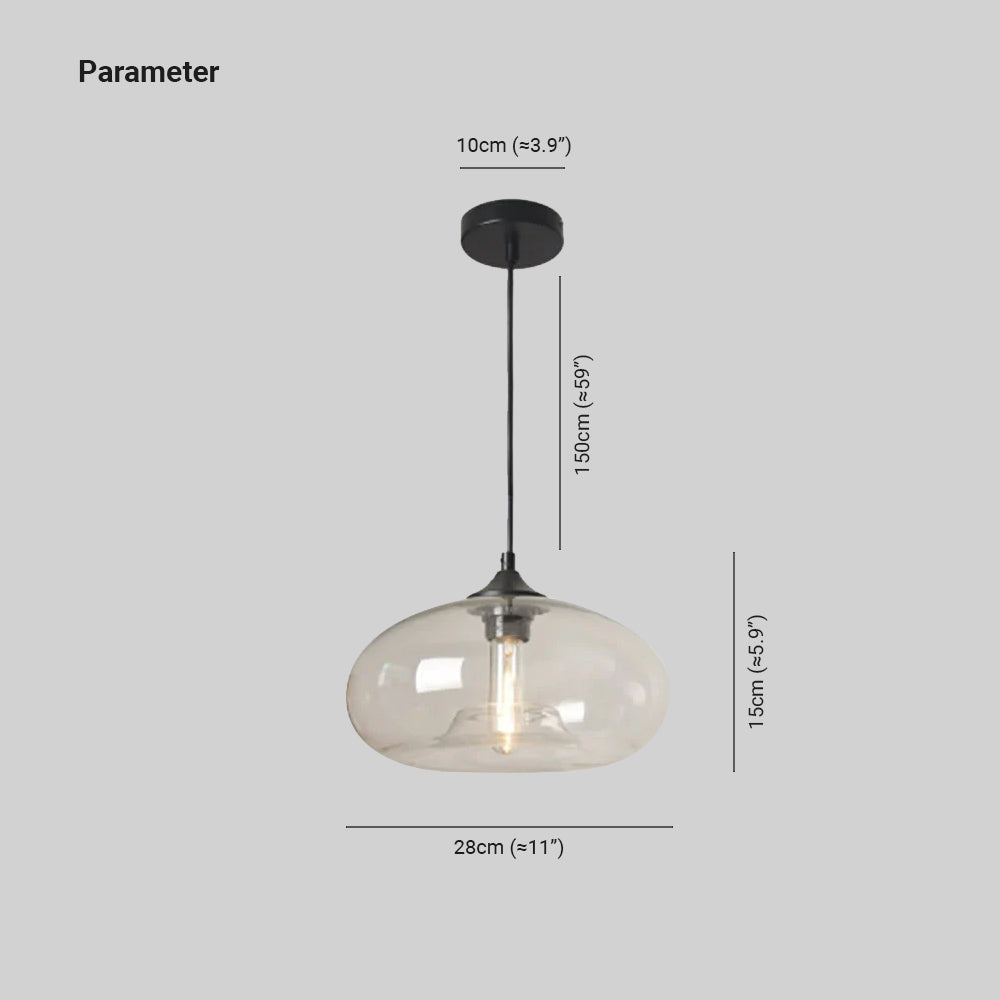 Warm Ambient Glow Bread Shaped Glass Pendant Light