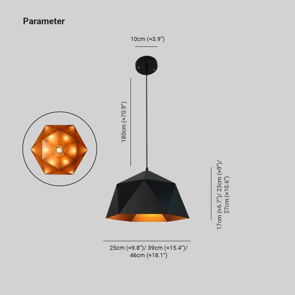 Geometric Pattern Domed Pendant Light