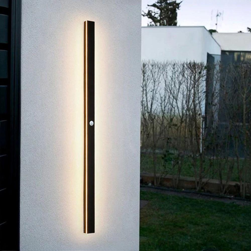 Outdoor Wall Light Sleek Black LED Linear