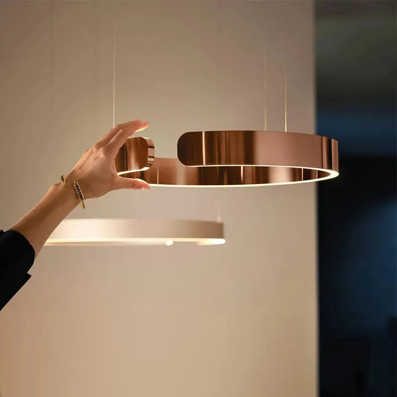 Soft Ambience Delivers Lux Geometric Led Ring Pendant