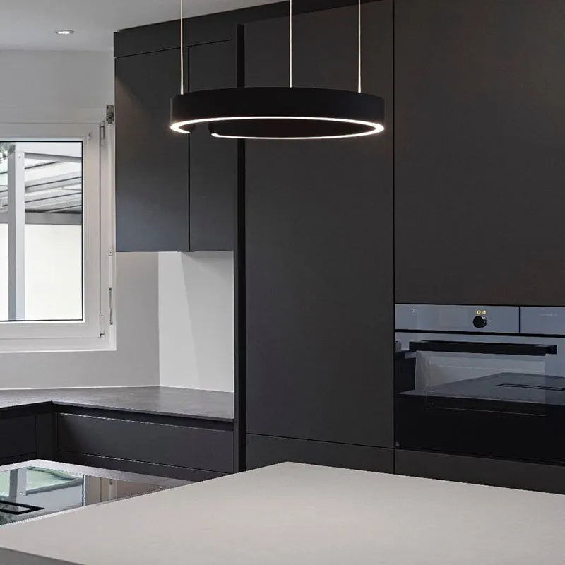 Soft Ambience Delivers Lux Geometric Led Ring Pendant