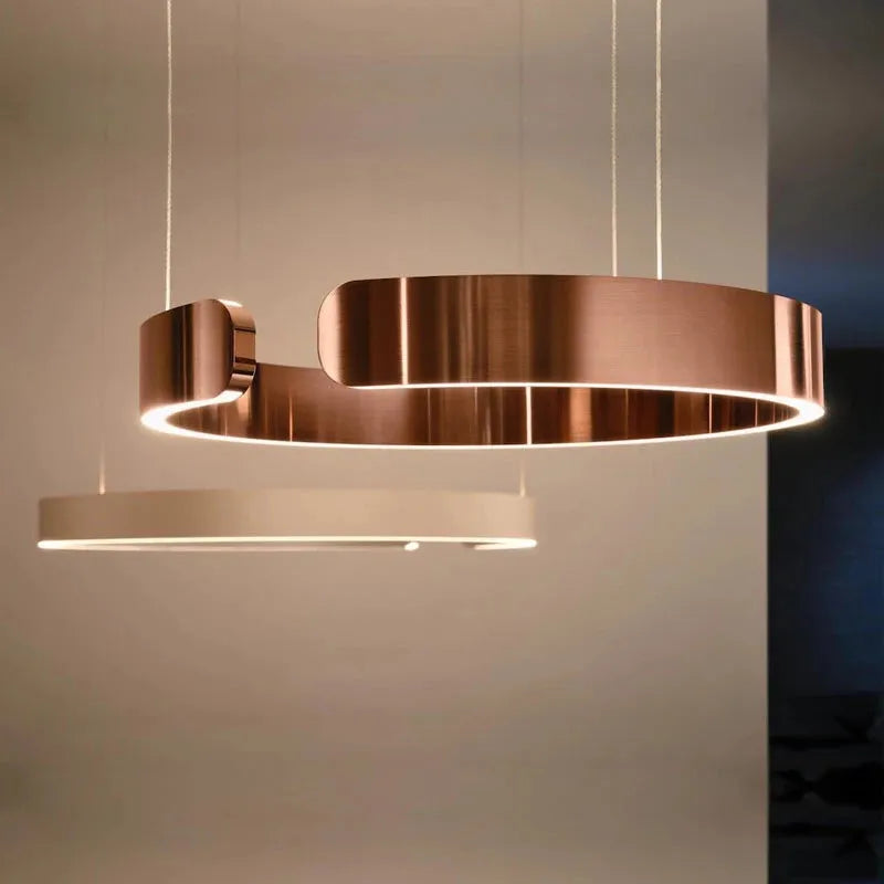 Soft Ambience Delivers Lux Geometric Led Ring Pendant
