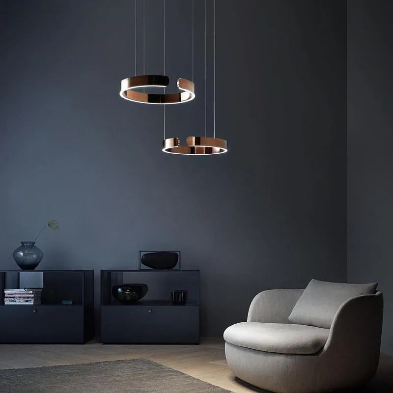Soft Ambience Delivers Lux Geometric Led Ring Pendant