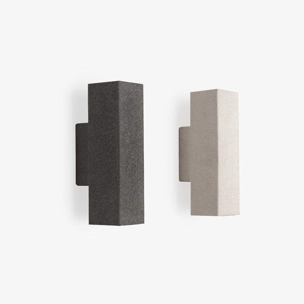 White Finish Minimalist Square Outdoor Wall Light Cement