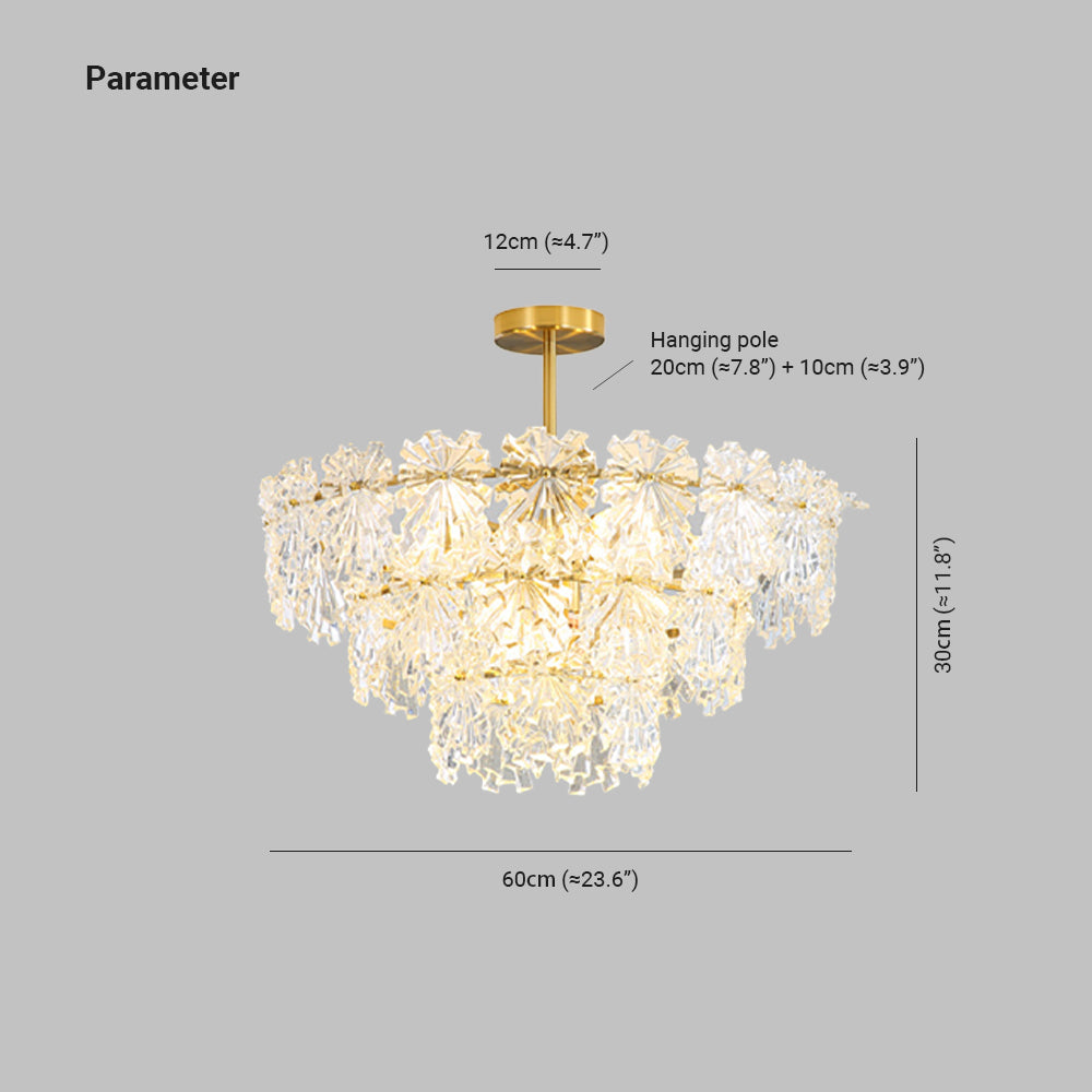 Modern Style Three Rings Gold Pendant Light