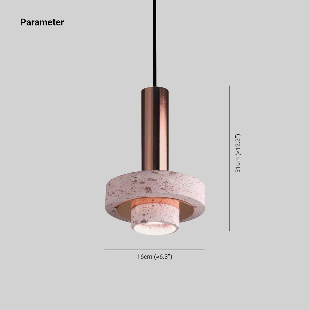 Art Deco Pendant Light With Terrazzo Accents And Colorful LED